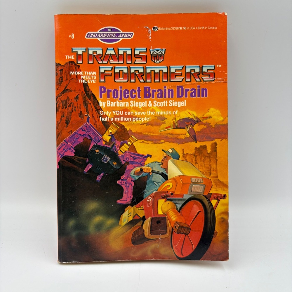 Ballantine Transformers‎ Project Brain Drain Book Kids Orange Good 1986 G1 #8
